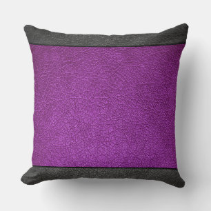 Coussin Cuir Violet