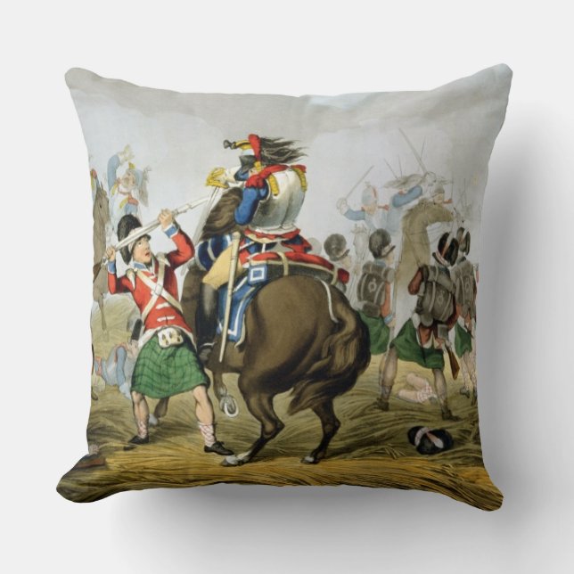 Coussin Cuirassiers français à la bataille de waterloo, (Recto)