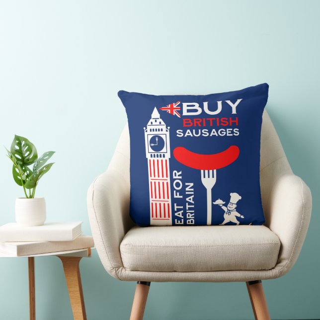 Coussin Cuisine Britannique Saucisses Et Purée (Chaise)