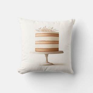 Coussin Cuisine de boulangerie de gâteau floral blanc de c