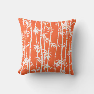 Coussin Cuisine en bambou orange, blanc
