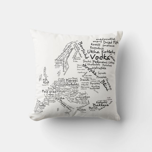 Coussin Cuisine européenne gastronomique Carte (Recto)
