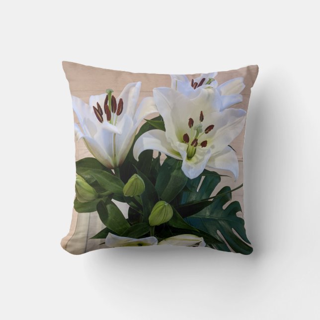 Coussin Cuisine Lilies Blanches (Recto)