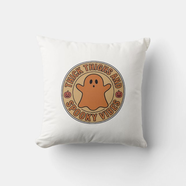 Coussin Cuisses Épaisses et Vibes Sombres Tee Ghost Hallow (Recto)