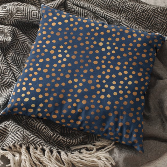 Coussin Cuivre de la marine Spots Pois métalliques (Créateur téléchargé)
