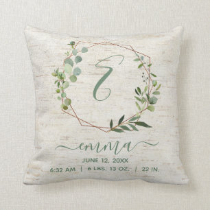 Coussin Cuivre Géométrique Verdure Wreath Bébé statistique