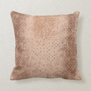 Coussin Cuivre Grungy Rose or Pois métalliques