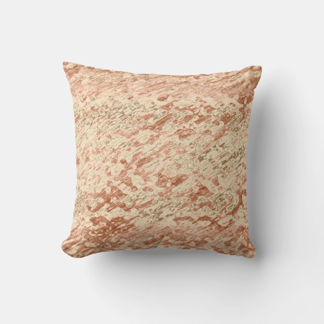 Coussin Cuivre léger Cuivre Brown Khaki Mottled Abstrait (Recto)