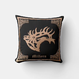 Coussin Cuivre Majestic Bull Elk Silhouette