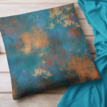 Coussin Cuivre Métallurgique Turquoise Distressed<br><div class="desc">Cette conception a été créée par art numérique. Elle peut être personnalisée en cliquant sur le bouton personnaliser et en modifiant la couleur, en ajoutant un nom, des initiales ou vos mots préférés. Contactez-moi à l'adresse colorflowcreations@gmail.com si vous souhaitez que ce design soit disponible sur un autre produit. Achetez ma...</div>