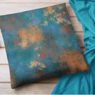 Coussin Cuivre Métallurgique Turquoise Distressed