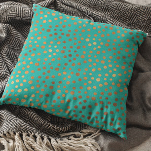 Coussin Cuivre Métallurgique Turquoise Patina Polka Dot Mo