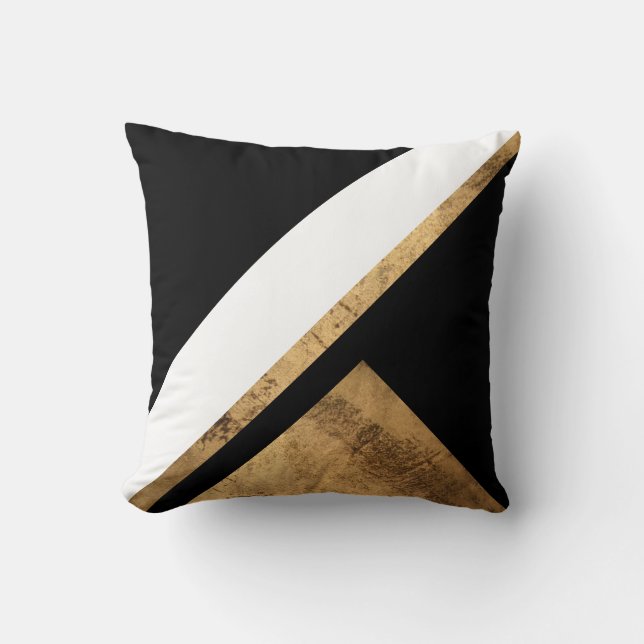 Coussin Cuivre Or Patine Géométrique Chic (Recto)