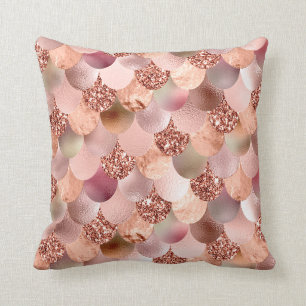Coussin Cuivre rose Girly de parties scintillantes d'or