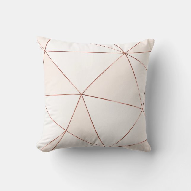 Coussin Cuivre texture polygonale métallique avec brillant (Recto)