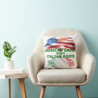 Coussin Cultivé en Amérique avec des racines italiennes