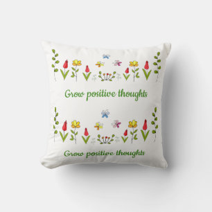 Coussin Cultiver des pensées positives fleurs