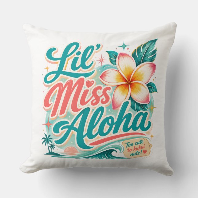 Coussin Culture hawaïen - Lil Miss Aloha (Recto)