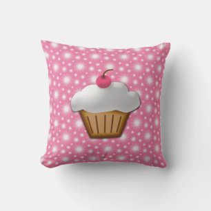 Coussin Cupcake aux cerises roses