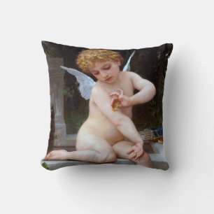 Coussin Cupidé avec un papillon, Bouguereau