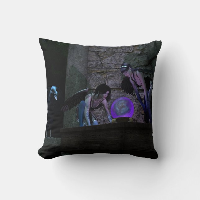 Coussin Curieux Crow Féeries (Recto)