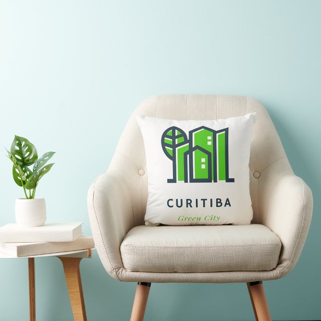 Coussin Curitiba Brésil Latin Durable Ville verte (Créateur téléchargé)