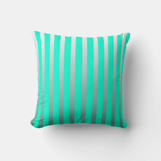 Coussin Cushion À Grilles De Mint Et De Sliver