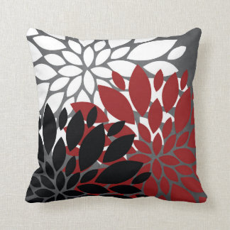 Coussin Cushion blanc gris-rouge