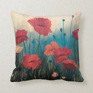 Coussin Cushion d'accentuation des fleurs de pavot