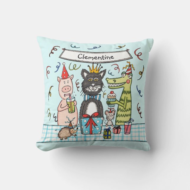Coussin Cushion de fête d'enfants personnalisées (Recto)