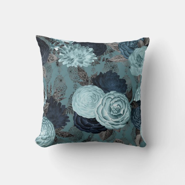 Coussin CUSHION DE HAMPTONS BLEU FLORAL vintage (Recto)
