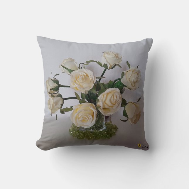 COUSSIN CUSHION DE JEU DE ROSE BLANCHE (Recto)