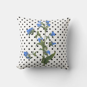 COUSSIN CUSHION DOUBLE CÔTÉ À FLEURS BLEUES POINTÉES
