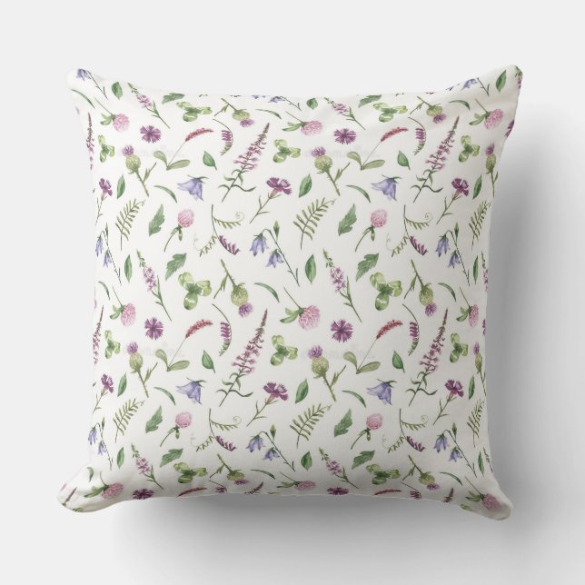 Coussin Cushion - Fleurs sauvages du printemps (Recto)