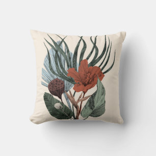 Coussin Cushion Imprimer Élégant Art Botanique Vintage