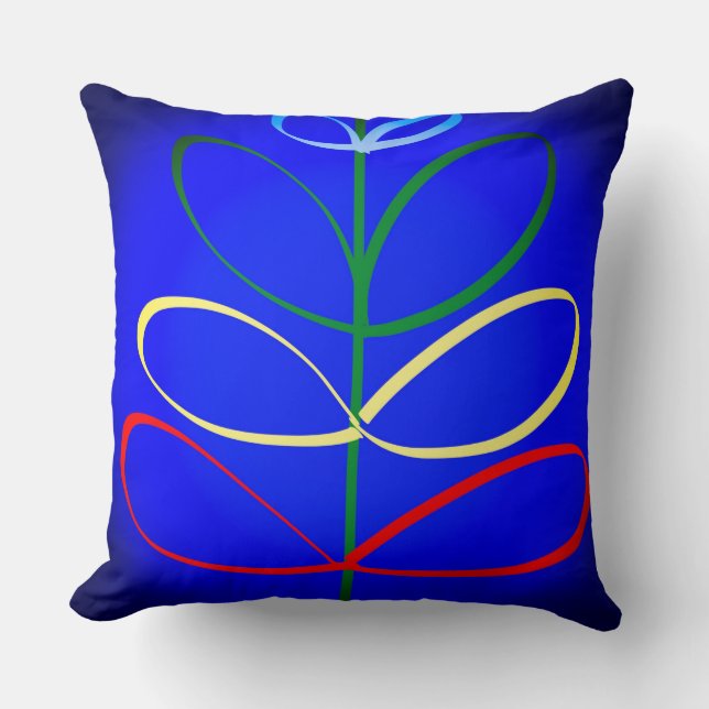 Coussin Cushion Jimette orange et noir turquoise Design (Recto)