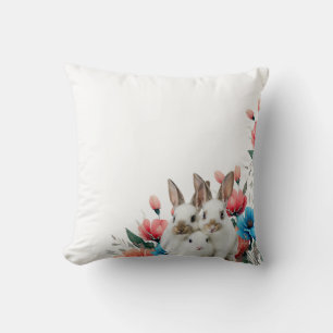 Coussin cushion rabbit and flowers