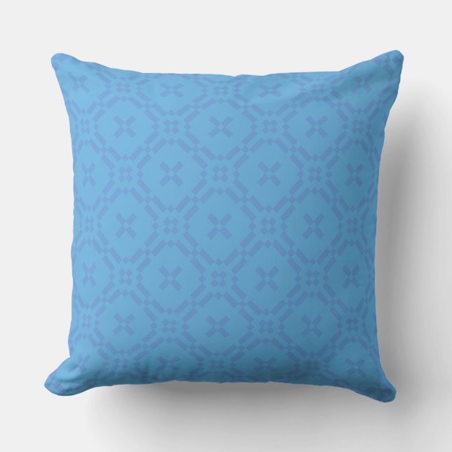Coussin Cushion Welsh Tapestry Motif bleu sur bleu (Recto)