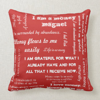Coussin Cusion de jet d'affirmation d'abondance