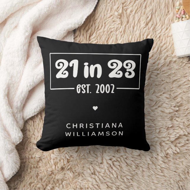 Coussin Custom 21st Birthday Cadeau 21 en 23 Est 2002 (Couverture)