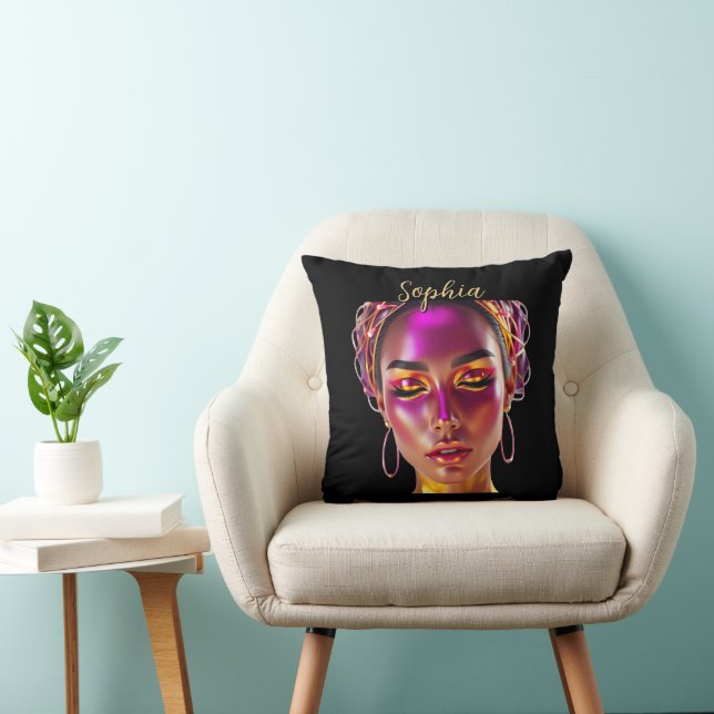 Coussin Custom Cyberpunk Queen Name Throw Pillow (Chaise)