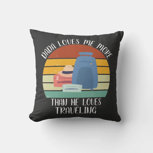 Coussin CUSTOM Dada M'Aime Plus Qu'Il N'Aime Voyager (Recto)