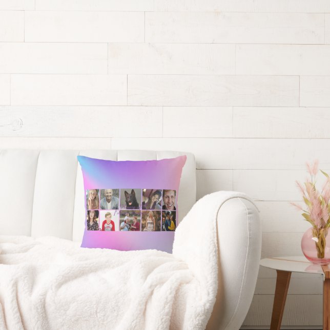 Coussin Custom Family Photo Collage Pillow (Canapé)