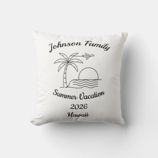Coussin Custom Family Reunion Beach Summer Vacation White