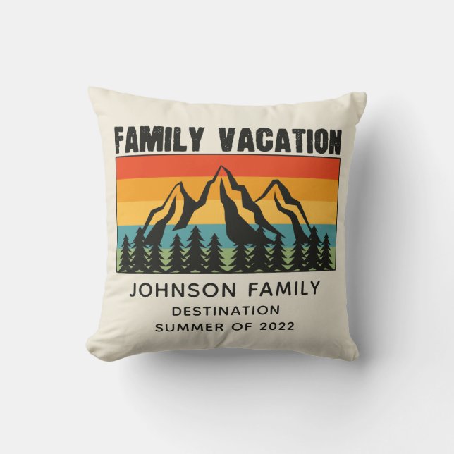 Coussin Custom Family Vacation Mountains Randonnée Camping (Recto)