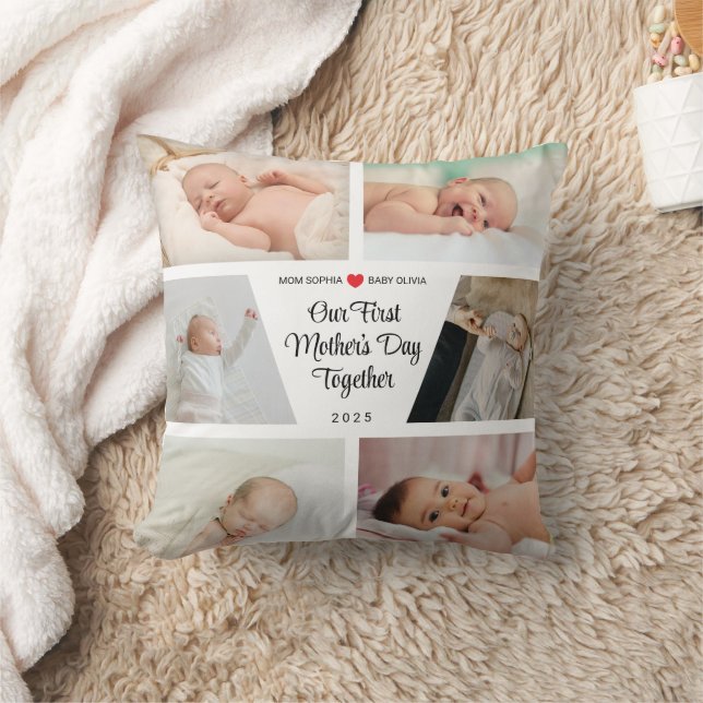 Coussin Custom First Mother's Day Avec 6 photos (Couverture)