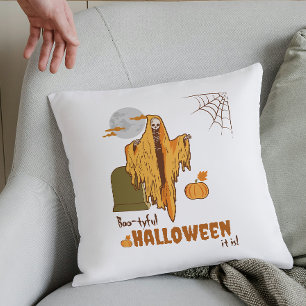 Coussin Custom Flirty Skeleton Drôle Citrouille Halloween