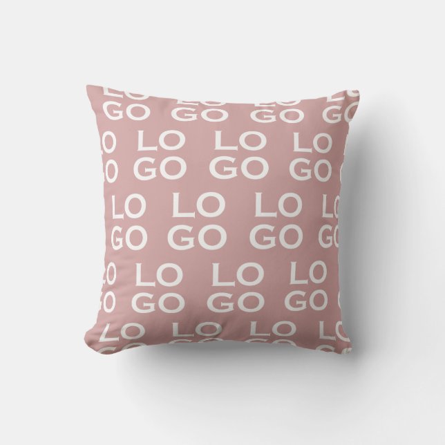 Coussin Custom Logo Business or Company on Dusty Rose Pink (Recto)