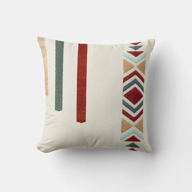 Coussin Custom Moroccan Geometric Embroidery Pattern Art (Recto)