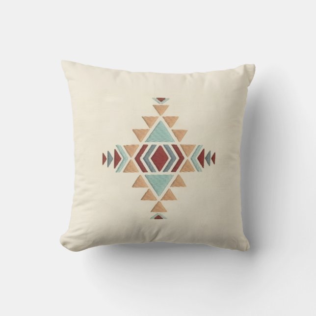 Coussin Custom Moroccan Geometric Embroidery Pattern Art T (Recto)